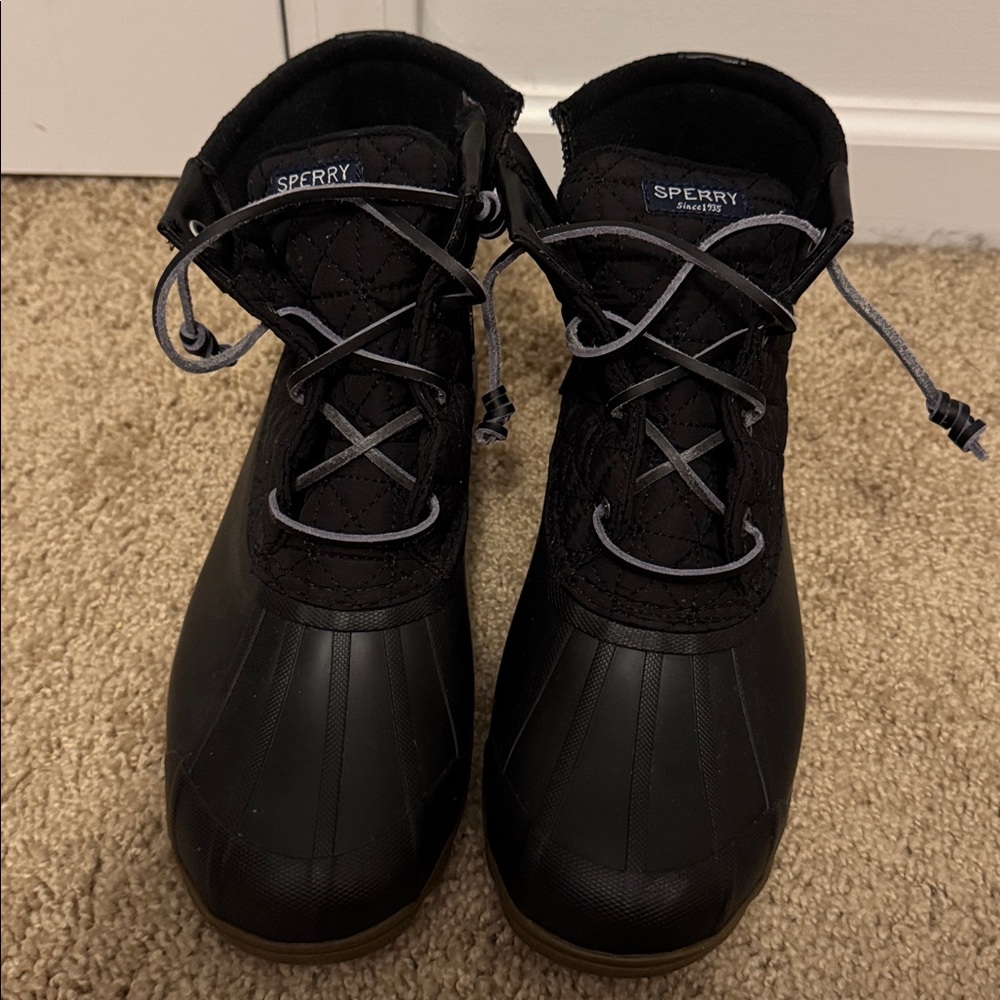 Sperry Black Quilted Lace-Up Shoes